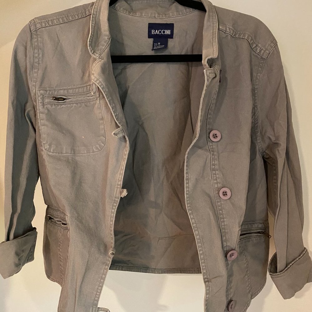 button down denim jacket - Picture 2 of 4
